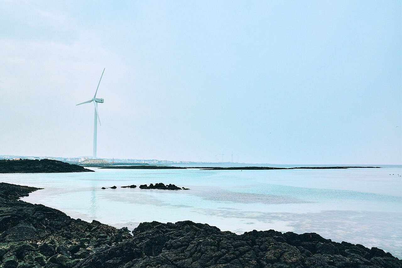 Jeju Olle Trail Route 20 coastal path passing Gimnyeong Beach, Jeju Island