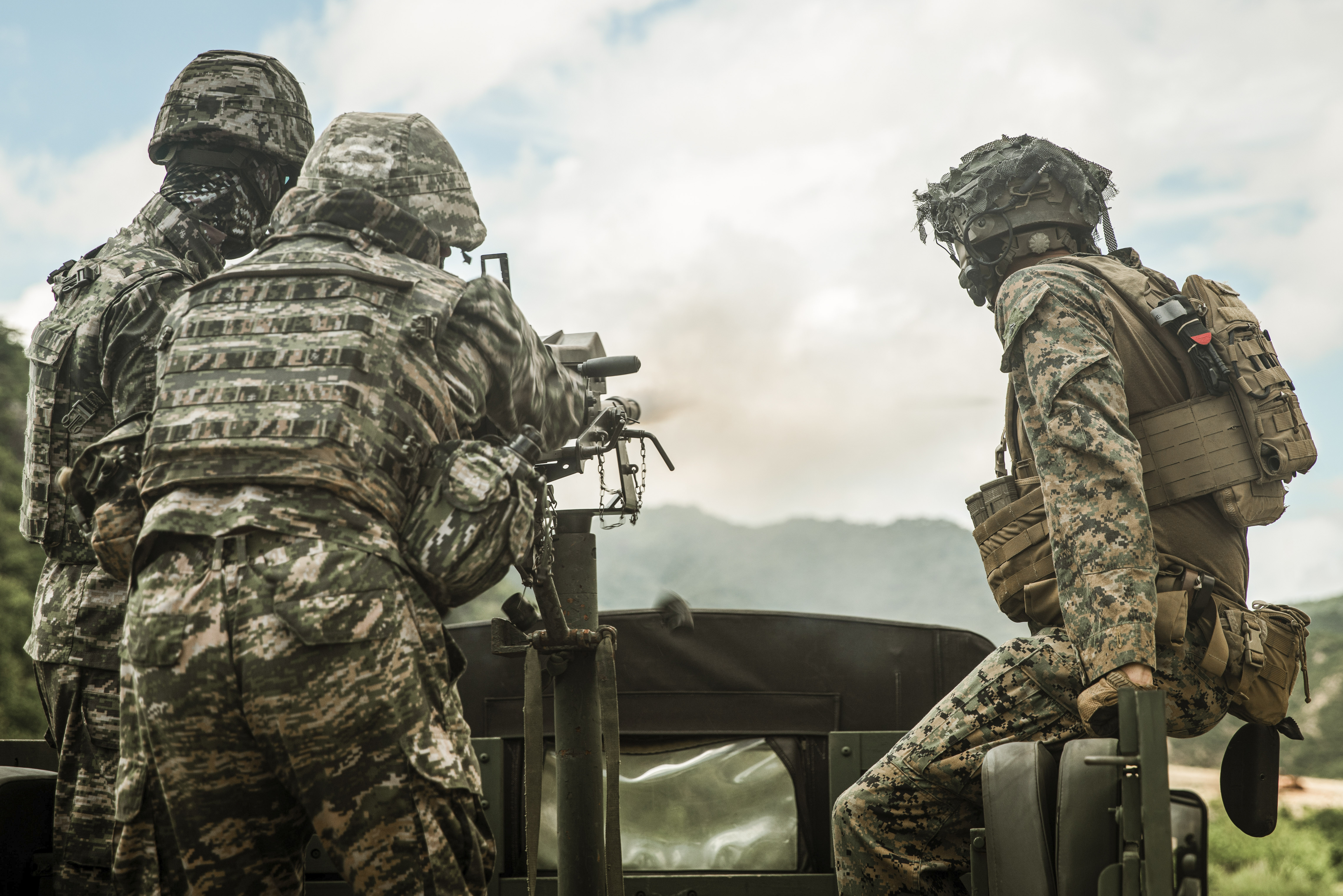 Republic of Korea Marines during a live-fire training exercise, echoing the marine storyline in New Recruit 4: Sabotage